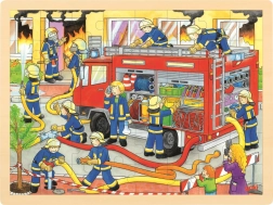 GOKI rompecabezas de madera bomberos – lucha contra el fuego, 48 piezas