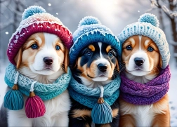 Puzzle Perritos en invierno 300 piezas BLUEBIRD