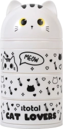 Organizador con cajones extraíbles gato blanco