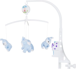 Móvil musical colgante con conejitos azules CHIPOLINO