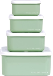 Juego de cuatro cajas para tentempiés A Little Lovely Company – Zelená