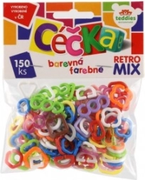 Céčka de colores retro mix – 150 piezas de moldes de plástico