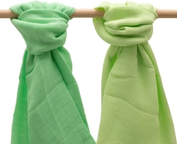 Pañales de algodón New Baby 70 × 80 cm 2 uds verde claro y verde oscuro