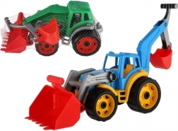 Tractor de plástico – excavadora con pala, verde