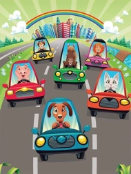 Art Puzzle rompecabezas de madera Conductores adorables 100 piezas