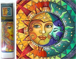 Pintura de diamantes 7D Luna y Sol 30x30 cm