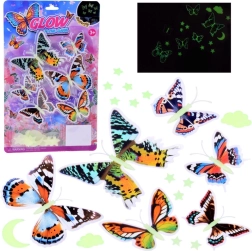 Pegatinas fluorescentes de mariposas y estrellas luminosas para pared