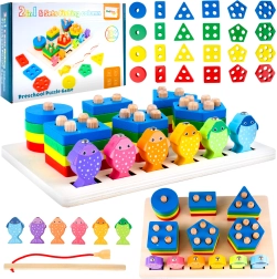 Juego de madera de pesca de pececitos – clasificador de formas