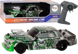 Coche RC 1:16 con 2,4G, ruedas de goma para drift – verde