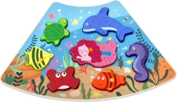 Puzzle encajable de madera Mundo submarino – conectable