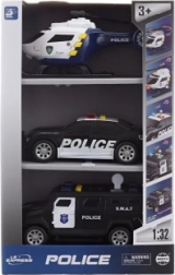 Set de vehículos policiales con luces y sonidos