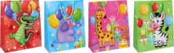 Bolsa de regalo infantil M 26 × 32 × 11 cm con animalitos