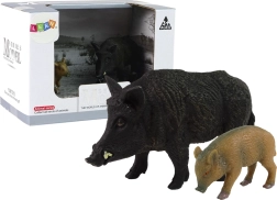 Set de dos figuras de jabalí y cría - Animales del bosque