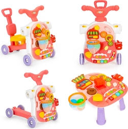 Bicicleta sin pedales, patinete, mesa educativa interactiva 4 en 1 para niños rojo