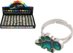 Anillo ajustable con dinosaurio que cambia de color según la temperatura – metálico - 1 ud