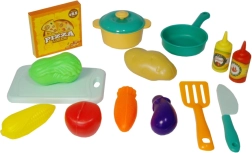 Colorido juego infantil de utensilios de cocina