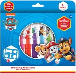 Rotuladores soplables con plantilla PAW PATROL, 10 uds., caja 20 × 19 cm