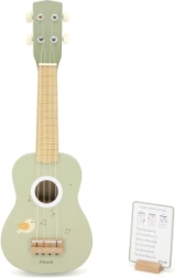 Ukulele de madera para niños con atril y partituras de Happy Birthday – verde