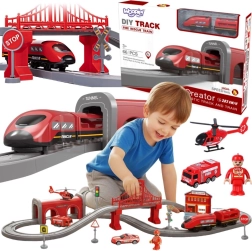Circuito de tren eléctrico Bomberos Woopie con sonidos, 66 piezas