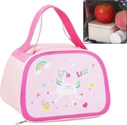 Bolsa térmica aislante para almuerzo con unicornio rosa 23 cm