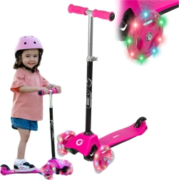 EVO patinete infantil de tres ruedas Light Up Mini Cruiser rosa con ruedas luminosas