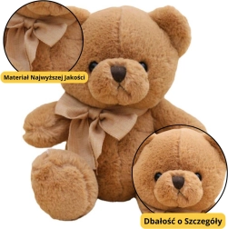 Oso de peluche grande con lazo marrón 40 cm