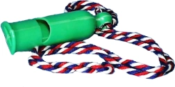 Silbato de señalización de plástico con cordón para el cuello, 7 cm, mix de 4 colores, 50 uds en caja