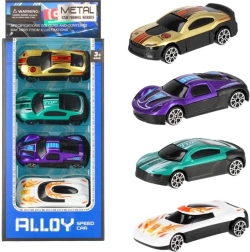 Coches de carreras metálicos – set de 4 uds.