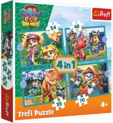 Puzzle 4 en 1 La Patrulla Canina (Paw Patrol) Dino Movie – historias de la isla de los dinosaurios