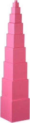 Torre rosa Montessori de cubos de madera (10 piezas)