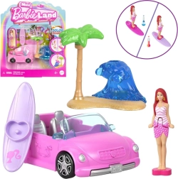 Mattel mini Barbie Land descapotable con minimuñeca Barbie y cambio de color