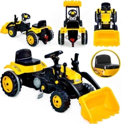 Tractor de pedales para niños con cargadora frontal