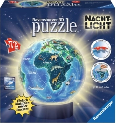 Ravensburger 3D puzzleball luminoso Globo terráqueo nocturno 72 piezas