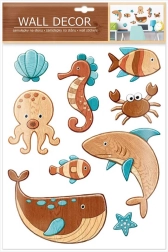 Pegatinas adhesivas para pared de animales marinos (9 uds.)