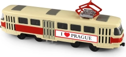 Tranvía retro de metal T3 Praga 16 cm con puertas abatibles