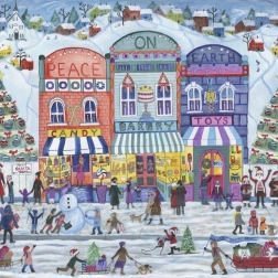 Puzzle cuadrado Pueblo navideño – Paz en la Tierra, 1000 piezas