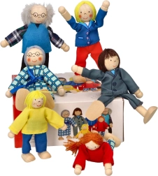 Goki muñecos familiares para casa de muñecas, set de 6 uds