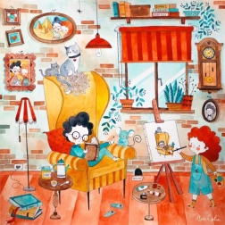 Puzzle habitación alegre de 1023 piezas