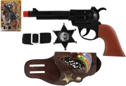 Pistola infantil de juguete con sonido de clic con accesorios, 22 cm