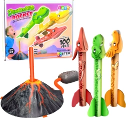 Set lanzador de cohetes de espuma con dinosaurios volcánicos