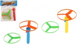 Hélices lanzables con arrancador, plástico, diámetro 9 cm, 2 colores