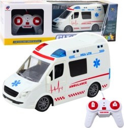 Ambulancia de rescate a control remoto con luces y sonidos 1:20 blanca