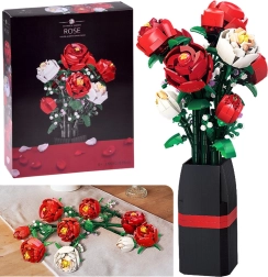 Set de construcción de un ramo de rosas en un jarrón, 818 piezas