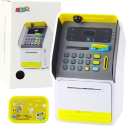Juguete cajero automático caja fuerte con PIN amarillo