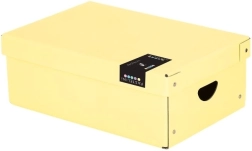 Caja de almacenamiento laminada PASTELINI, pequeña, amarilla