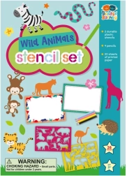 Plantillas de animales salvajes con set de lápices de colores