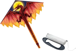 Gran cometa en forma de dragón rojo con cola larga 170 × 130 cm