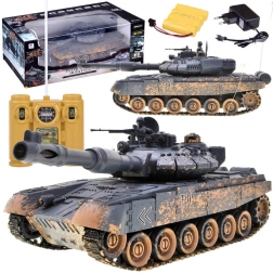 Tanque RC T-90 con torreta giratoria, luces y sonidos