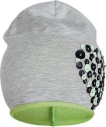Gorrito primaveral de algodón New Baby corazón, gris-verde