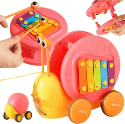 WOOPIE caracol de arrastre 4 en 1 con xilófono, engranajes y coche lanzador